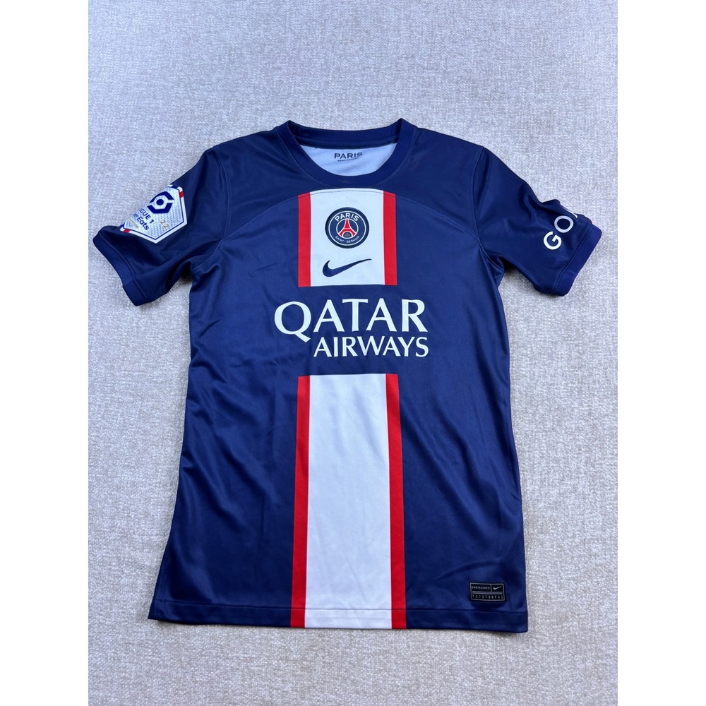 Nike Kids PSG 2022-23 Home Jersey Messi 30 Navy Blue Soccer Shirt Large